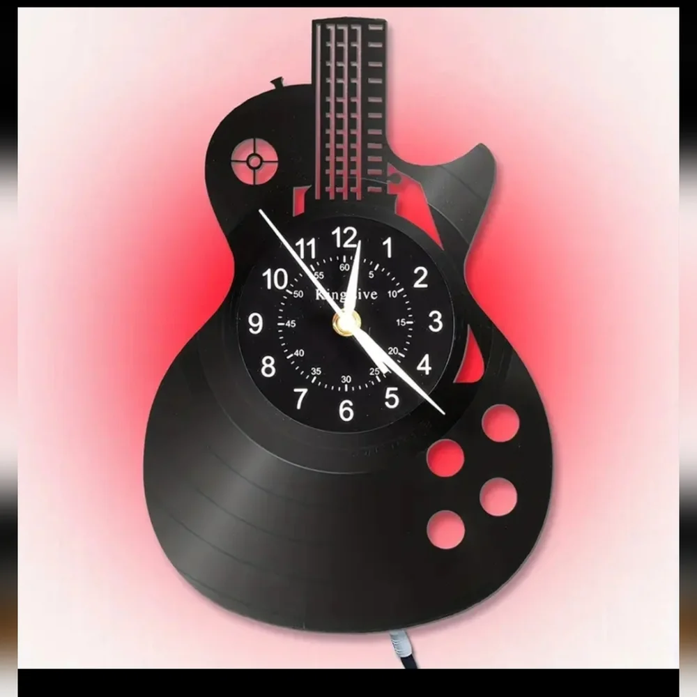 New vinyl guitar vinyl record wall clock